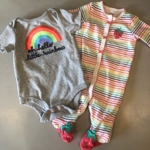 🍁3/$20 Rainbow Baby Onesie & Pjs 3-6 months 🍁